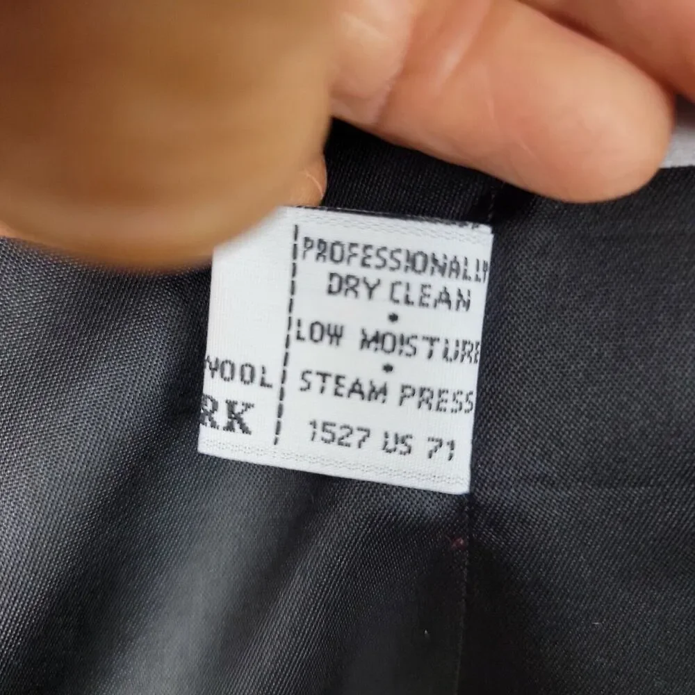 Jones New York Womens Blazer 10 Black Worsted Wool Made In USA Classic Longline